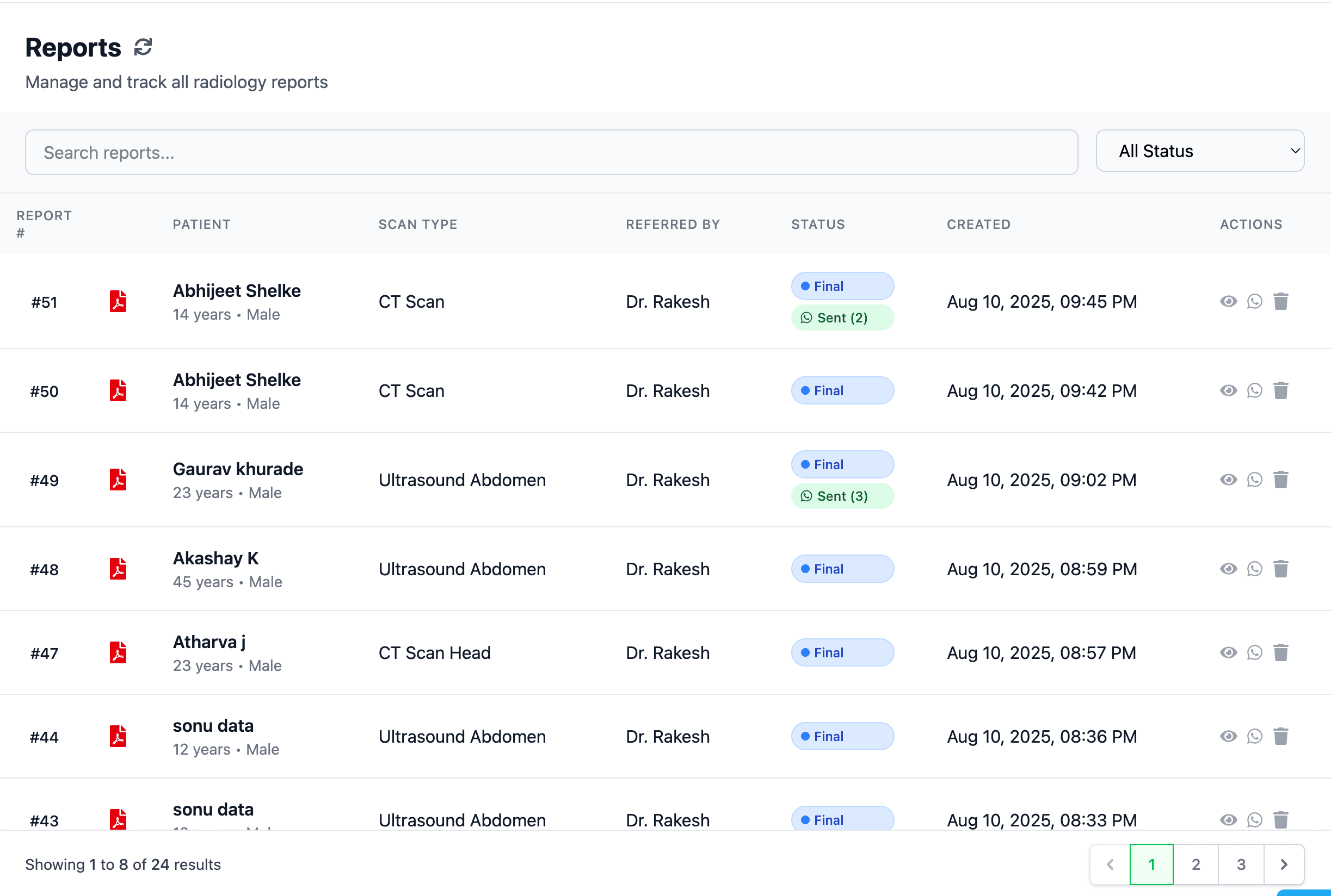 Reporting and analytics in a Clino Health app